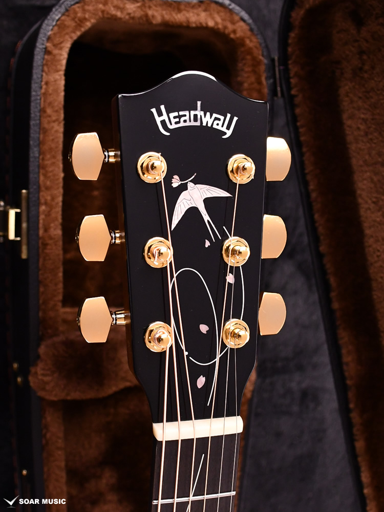 ♪HEADWAY/ヘッドウェイ HF-25/SB アコースティックギター ケース付 美